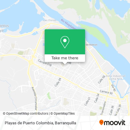 Playas de Puerto Colombia map