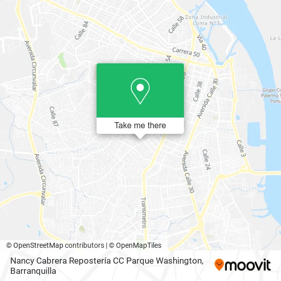 Mapa de Nancy Cabrera Repostería CC Parque Washington