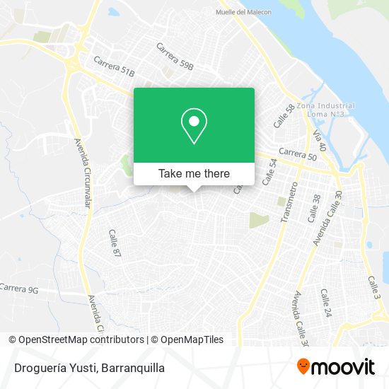 Mapa de Droguería Yusti