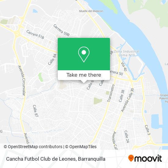 How to get to Cancha Futbol Club de Leones in Barranquilla by Bus?