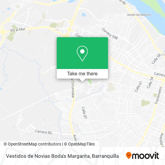 Mapa de Vestidos de Novias Boda's Margarita