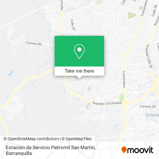 Mapa de Estación de Servicio Petromil San Martin
