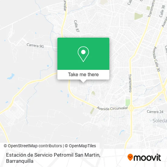 Mapa de Estación de Servicio Petromil San Martin