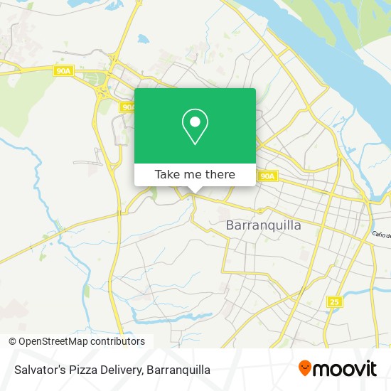 Salvator's Pizza Delivery map