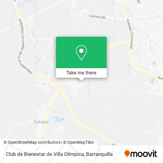 Mapa de Club de Bienestar de Villa Olímpica