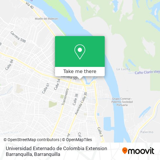 Mapa de Universidad Externado de Colombia Extension Barranquilla