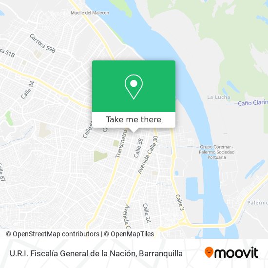 U.R.I. Fiscalía General de la Nación map
