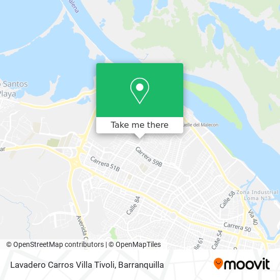 Mapa de Lavadero Carros Villa Tivoli