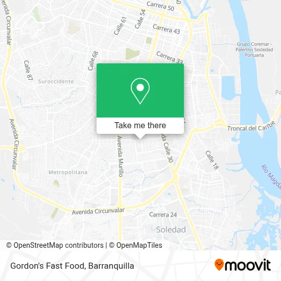 Gordon's Fast Food map