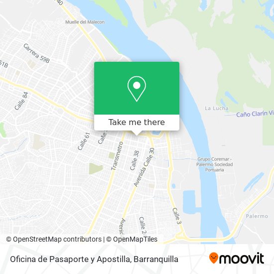 Oficina de Pasaporte y Apostilla map