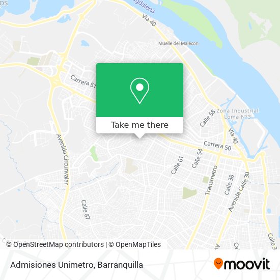 Admisiones Unimetro map