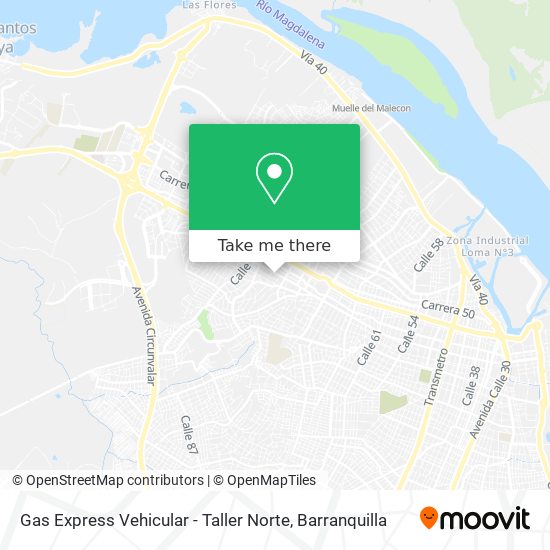 Gas Express Vehicular - Taller Norte map