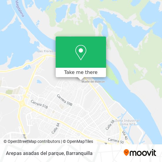 Mapa de Arepas asadas del parque