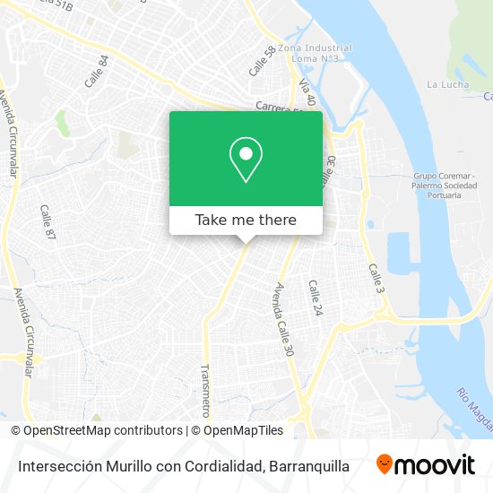 Intersección Murillo con Cordialidad map
