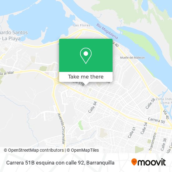 Carrera 51B esquina con calle 92 map