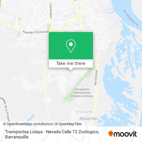 Transportes Lolaya - Nevada Calle 72 Zoologico map