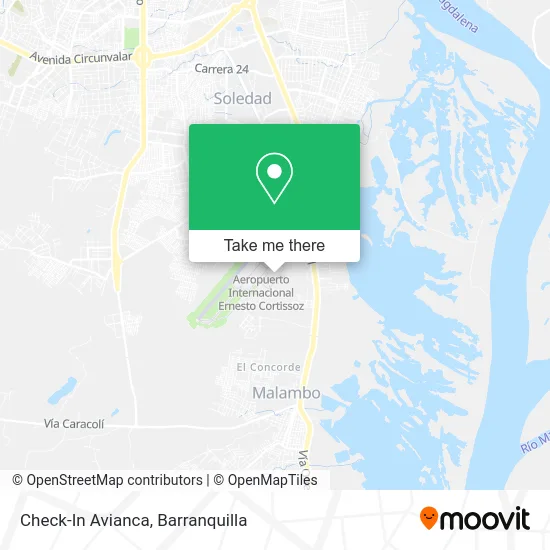 Check-In Avianca map