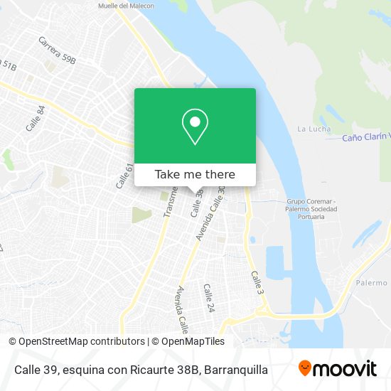 Calle 39, esquina con Ricaurte 38B map