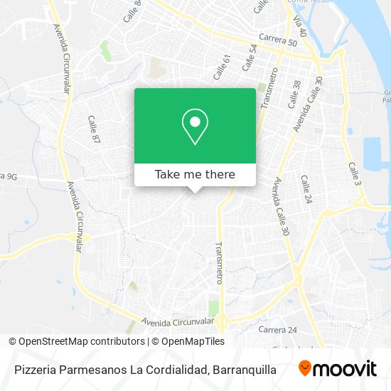 Pizzeria Parmesanos La Cordialidad map