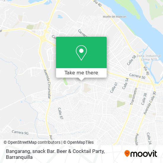 Mapa de Bangarang, snack Bar. Beer & Cocktail Party