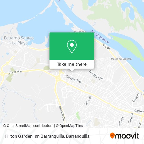 Hilton Garden Inn Barranquilla map