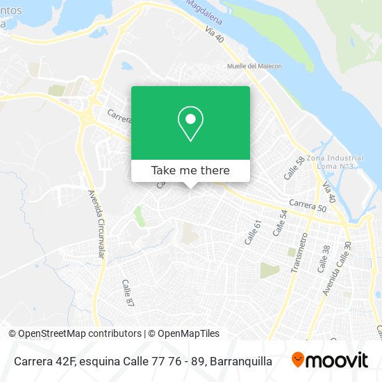 Mapa de Carrera 42F, esquina Calle 77 76 - 89