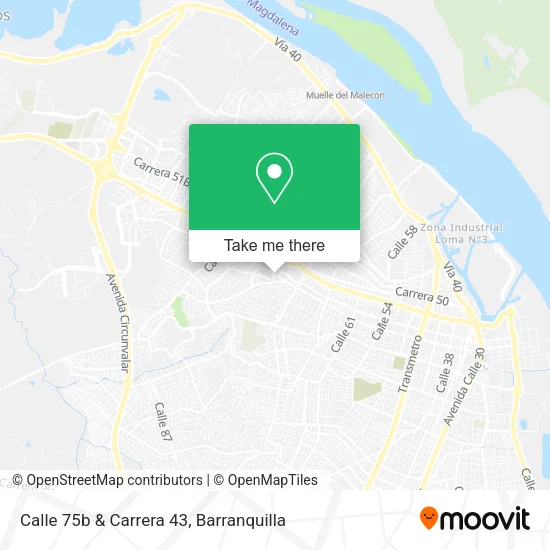 Calle 75b & Carrera 43 map