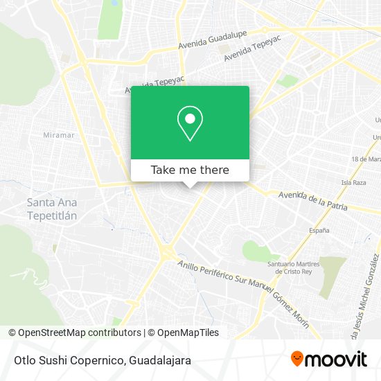 Mapa de Otlo Sushi Copernico