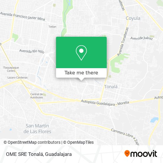 OME SRE Tonalá map