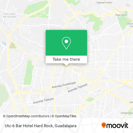 Utc-6 Bar Hotel Hard Rock map