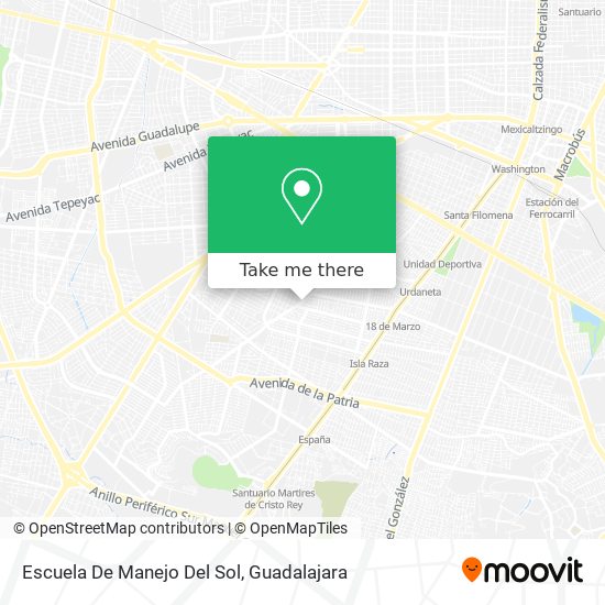 Mapa de Escuela De Manejo Del Sol