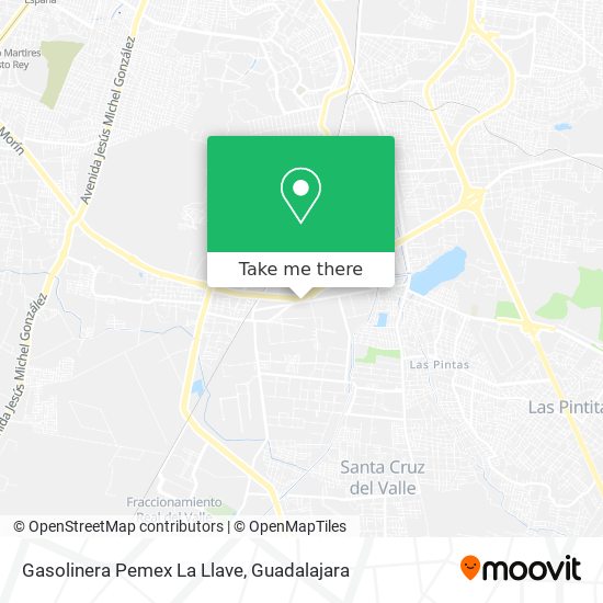 Gasolinera Pemex La Llave map