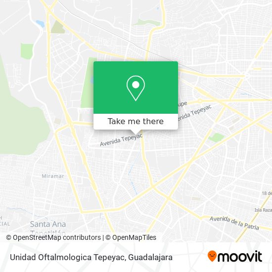 Mapa de Unidad Oftalmologica Tepeyac
