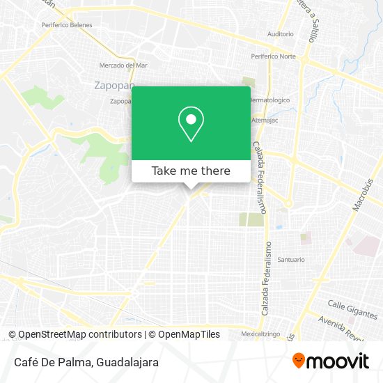 How to get to Café De Palma in Guadalajara by Bus or Train?