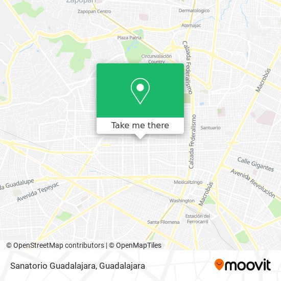 Sanatorio Guadalajara map