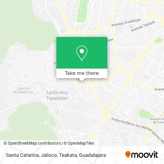 Santa Catarina, Jalisco, Teakata map