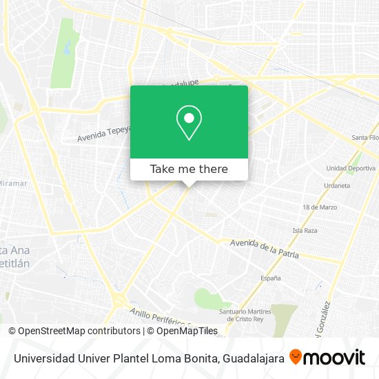 Universidad Univer Plantel Loma Bonita map