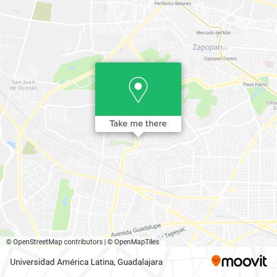 Mapa de Universidad América Latina