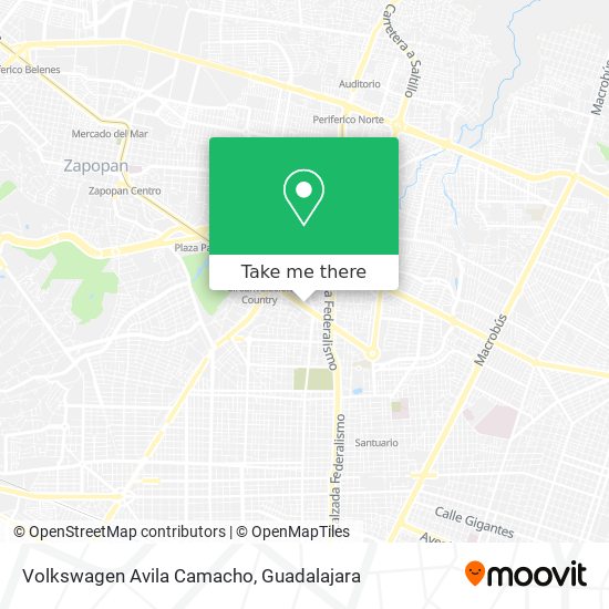How to get to Volkswagen Avila Camacho in Guadalajara by Bus or Train?