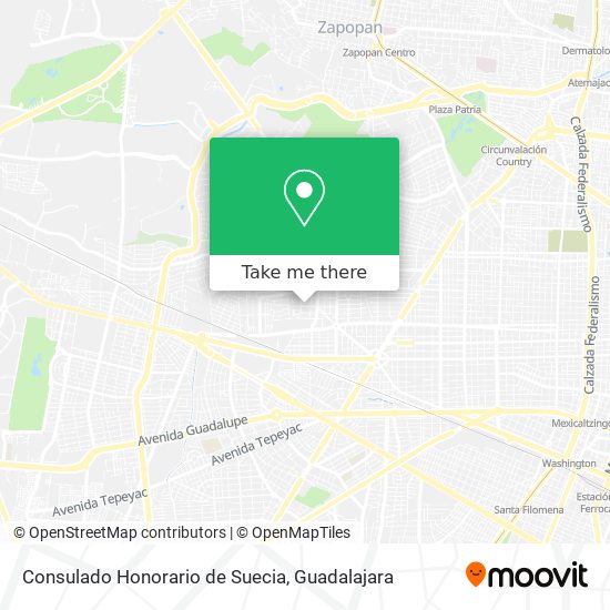Consulado Honorario de Suecia map