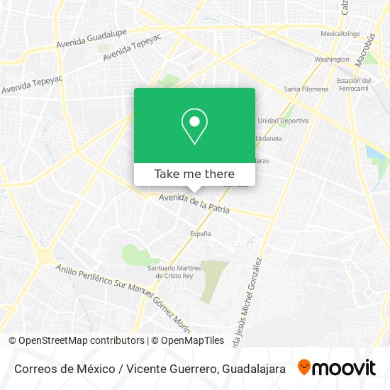 Mapa de Correos de México / Vicente Guerrero