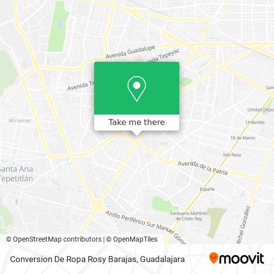 Conversion De Ropa Rosy Barajas map