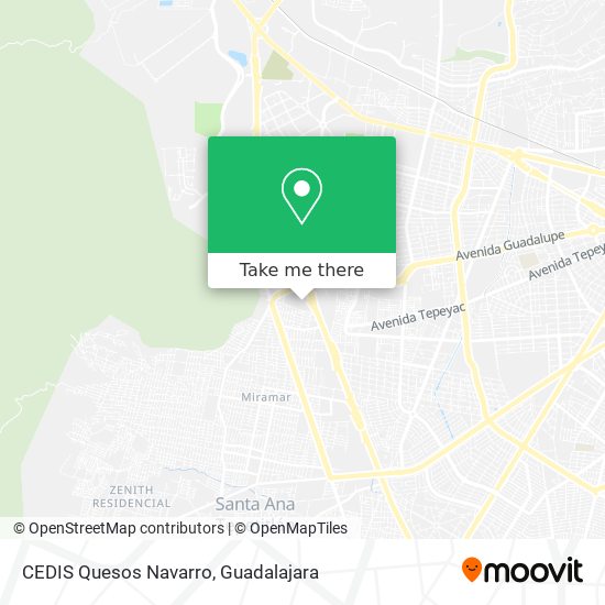Mapa de CEDIS Quesos Navarro