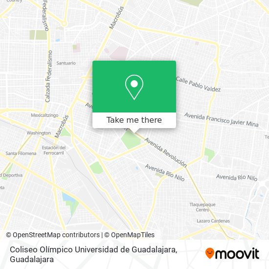 Coliseo Olímpico Universidad de Guadalajara map