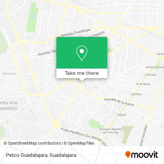 Mapa de Petco Guadalajara