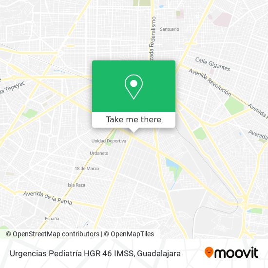 Mapa de Urgencias Pediatría HGR 46 IMSS