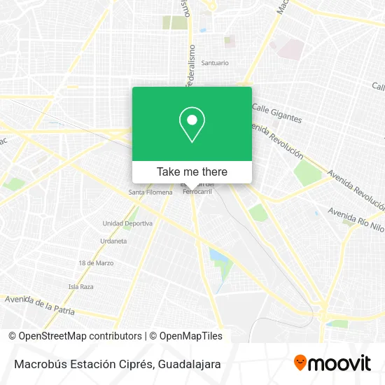 Mapa de Macrobús Estación Ciprés