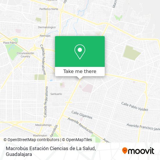 Mapa de Macrobús Estación Ciencias de La Salud