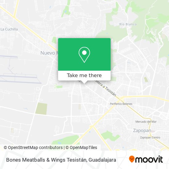 Bones Meatballs & Wings Tesistán map