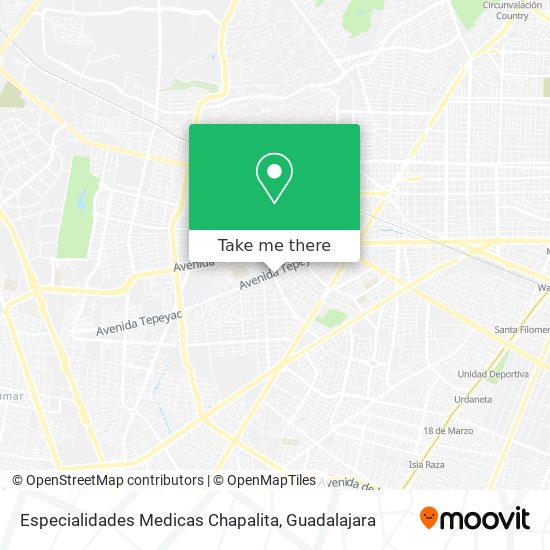 Especialidades Medicas Chapalita map